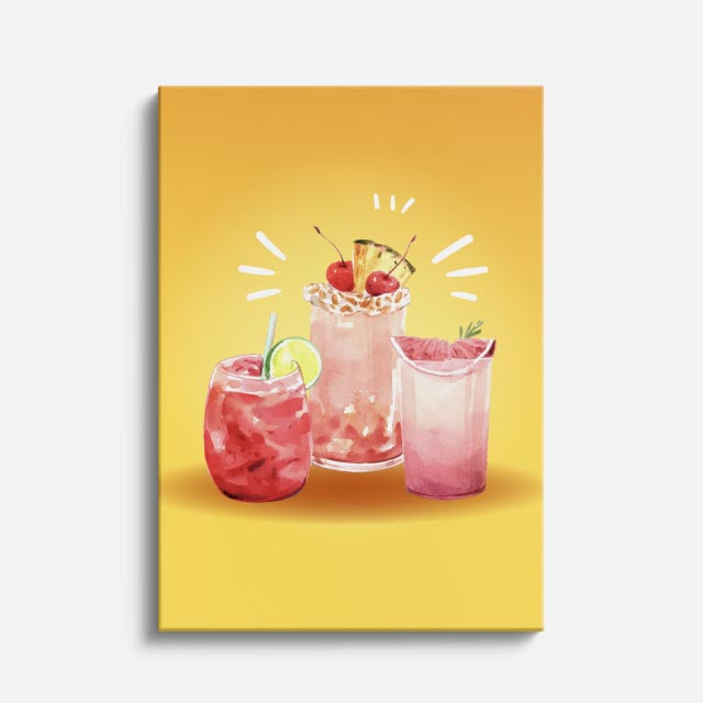 cuadro canvas bebidas cóctel fiesta estilo contemporáneo