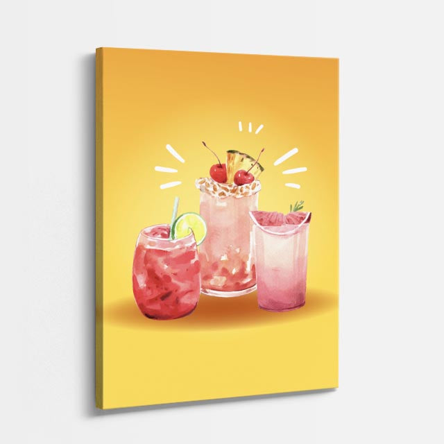cuadro canvas bebidas cóctel fiesta estilo contemporáneo