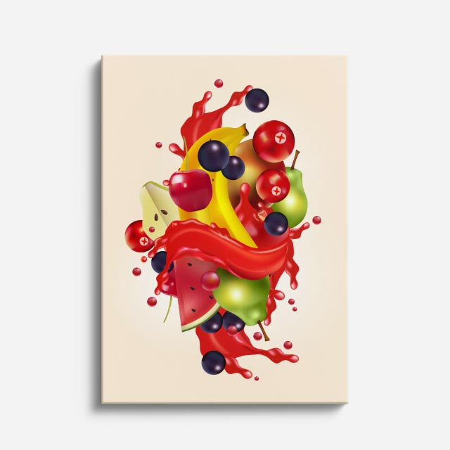 cuadro canvas bebidas frutas en splash estilo contemporáneo