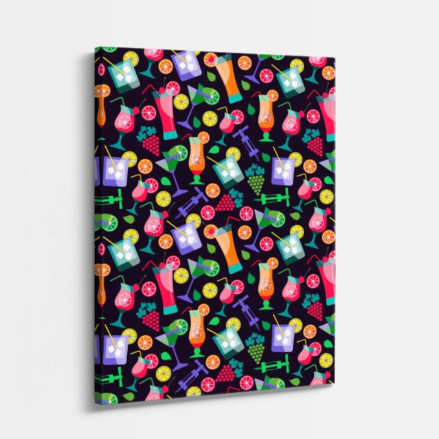 cuadro canvas bebidas patrón bebidas estilo contemporáneo