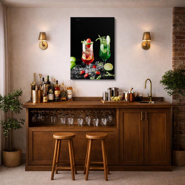 cuadro canvas bebidas cócteles nocturnos estilo contemporáneo