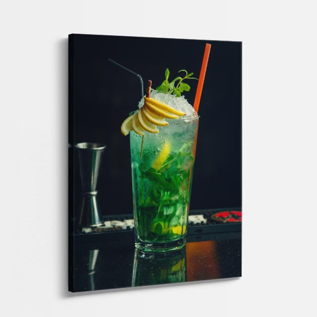 cuadro canvas bebidas cóctel verde estilo contemporáneo