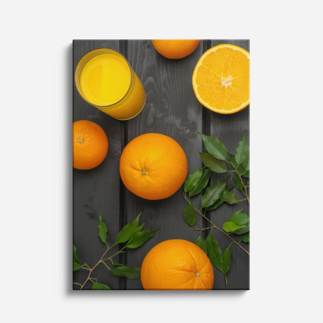 cuadro canvas bebidas naranja fresca estilo contemporáneo