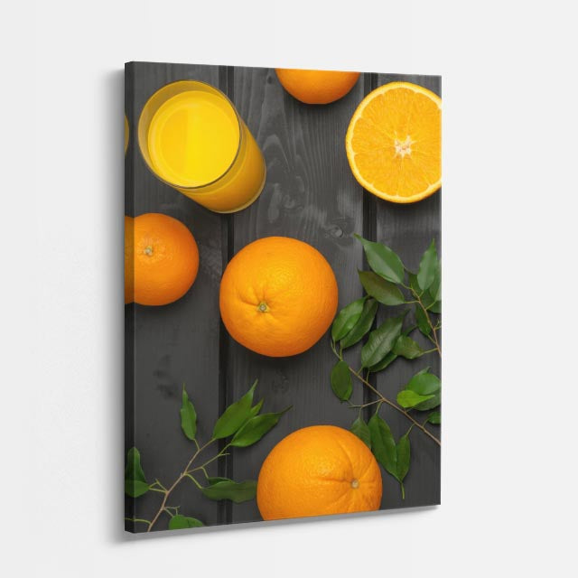 cuadro canvas bebidas naranja fresca estilo contemporáneo