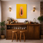cuadro canvas bebidas papaya minimal estilo contemporáneo