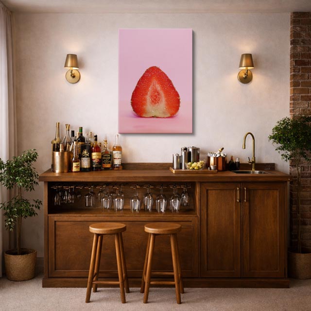 cuadro canvas bebidas fresa clean estilo contemporáneo