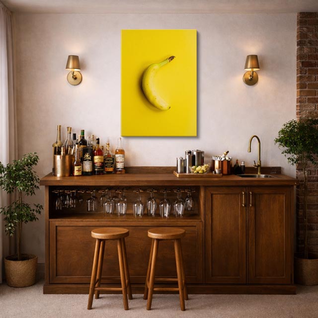 cuadro canvas bebidas banana pop estilo contemporáneo