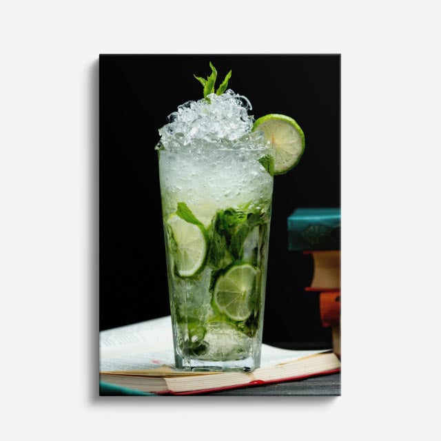 cuadro canvas postres y bebidas mojito nocturno estilo contemporáneo
