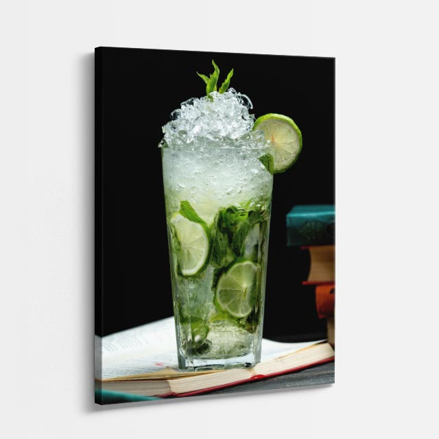 cuadro canvas postres y bebidas mojito nocturno estilo contemporáneo