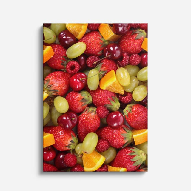 cuadro canvas postres y bebidas fruta vibrante estilo contemporáneo
