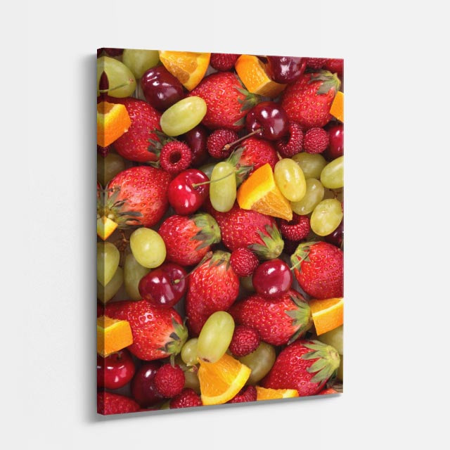 cuadro canvas postres y bebidas fruta vibrante estilo contemporáneo