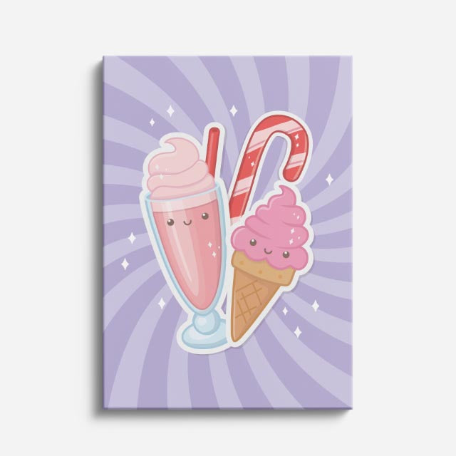 cuadro canvas postres y bebidas duo dulce estilo contemporáneo