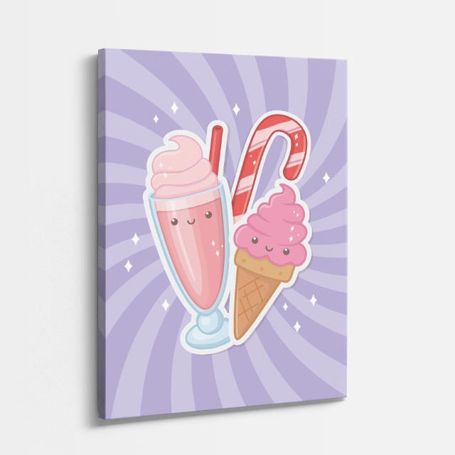 cuadro canvas postres y bebidas duo dulce estilo contemporáneo