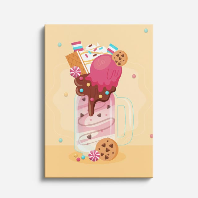 cuadro canvas postres y bebidas postre explosivo estilo contemporáneo