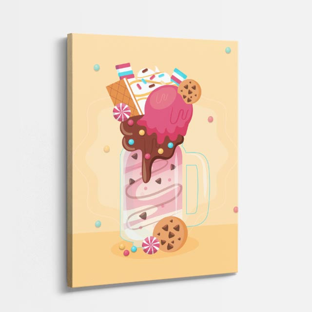 cuadro canvas postres y bebidas postre explosivo estilo contemporáneo