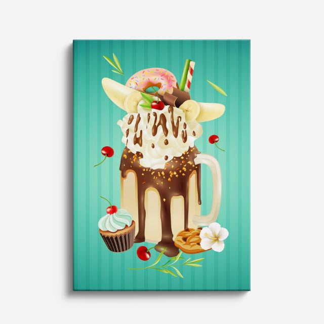 cuadro canvas postres y bebidas shake deluxe estilo contemporáneo