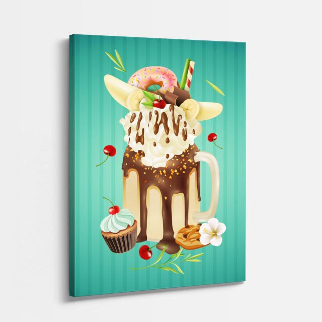 cuadro canvas postres y bebidas shake deluxe estilo contemporáneo