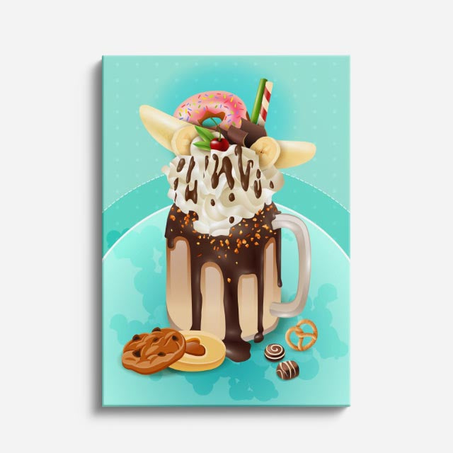 cuadro canvas postres y bebidas shake dulce estilo contemporáneo