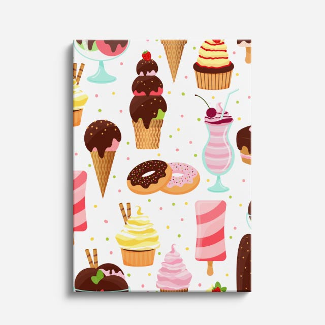 cuadro canvas postres y bebidas patrón dulces estilo contemporáneo