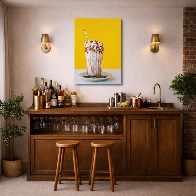 cuadro canvas postres y bebidas frappé clásico estilo contemporáneo