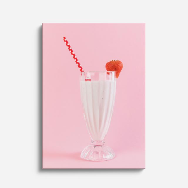 cuadro canvas bebidas milkshake rosa estilo contemporáneo