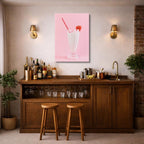 cuadro canvas bebidas milkshake rosa estilo contemporáneo