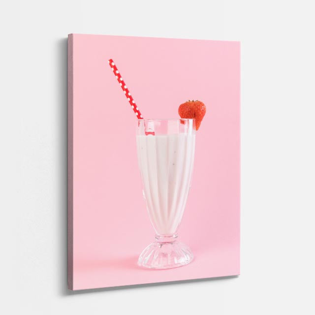 cuadro canvas bebidas milkshake rosa estilo contemporáneo