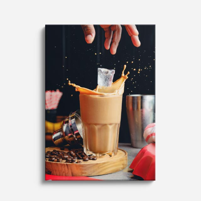 cuadro canvas bebidas café splash estilo contemporáneo