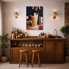 cuadro canvas bebidas café splash estilo contemporáneo