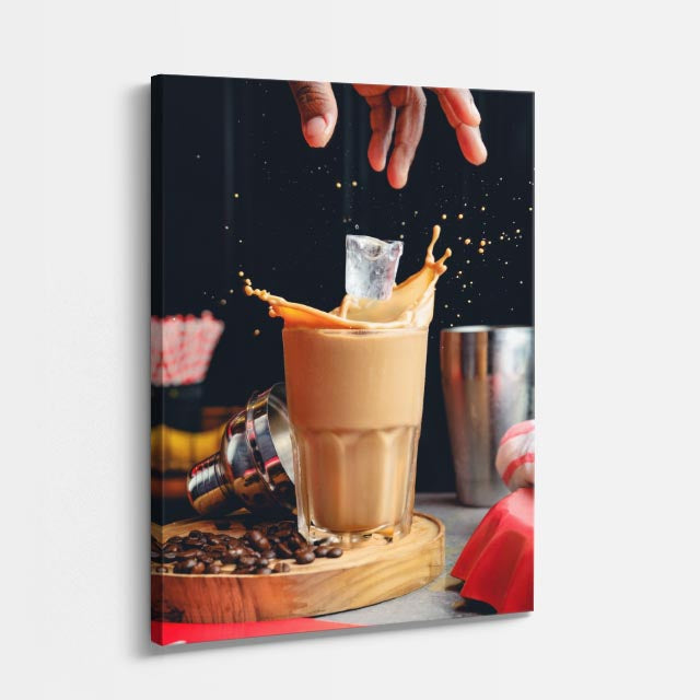 cuadro canvas bebidas café splash estilo contemporáneo