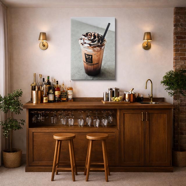 cuadro canvas bebidas frappé cacao estilo contemporáneo