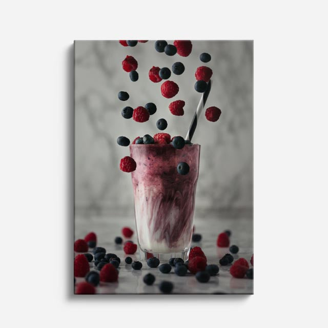 cuadro canvas bebidas berry shake estilo contemporáneo