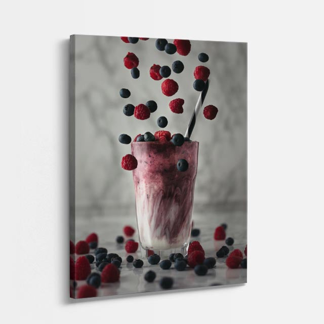 cuadro canvas bebidas berry shake estilo contemporáneo
