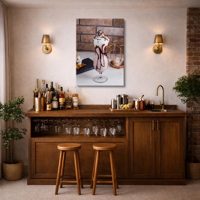 cuadro canvas bebidas milkshake elegante estilo contemporáneo