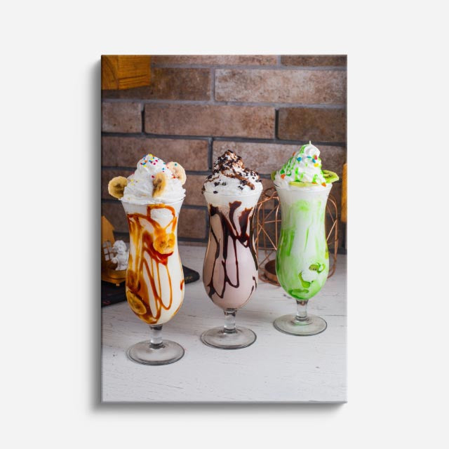 cuadro canvas bebidas trío dulce estilo contemporáneo