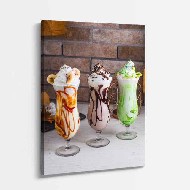 cuadro canvas bebidas trío dulce estilo contemporáneo