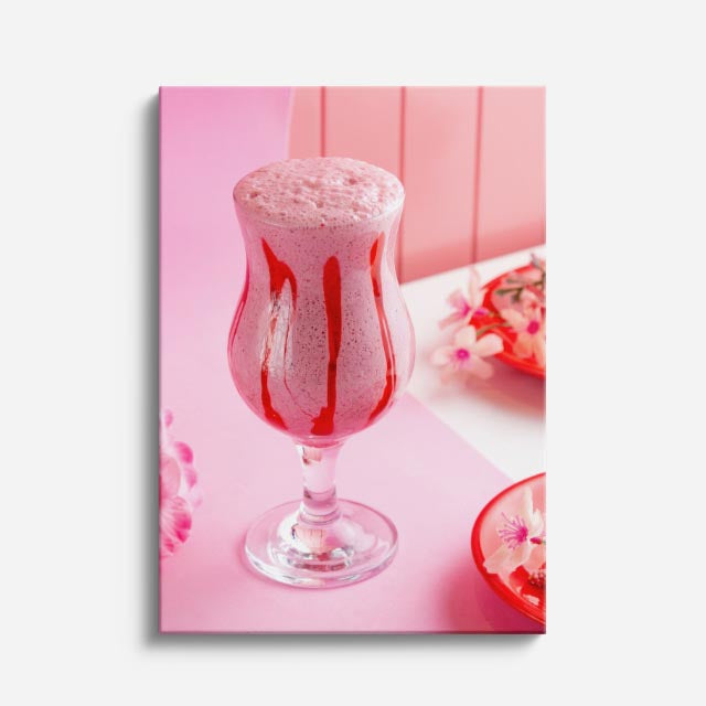 cuadro canvas bebidas shake rosa estilo contemporáneo