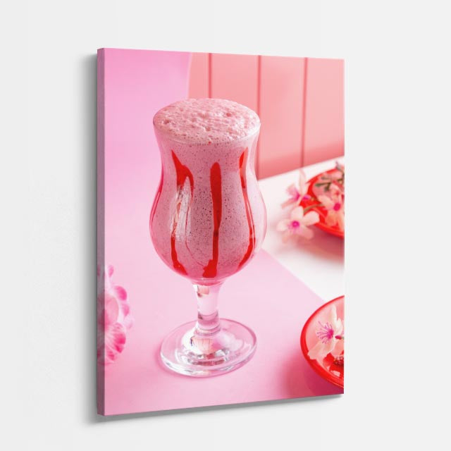cuadro canvas bebidas shake rosa estilo contemporáneo
