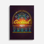 cuadro canvas bebidas neón cocktail estilo contemporáneo