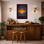 cuadro canvas bebidas neón cocktail estilo contemporáneo