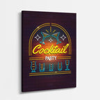 cuadro canvas bebidas neón cocktail estilo contemporáneo
