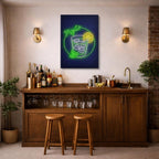 cuadro canvas bebidas neón mojito estilo contemporáneo