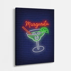 cuadro canvas bebidas neón margarita estilo contemporáneo
