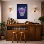 cuadro canvas bebidas neón bar estilo contemporáneo