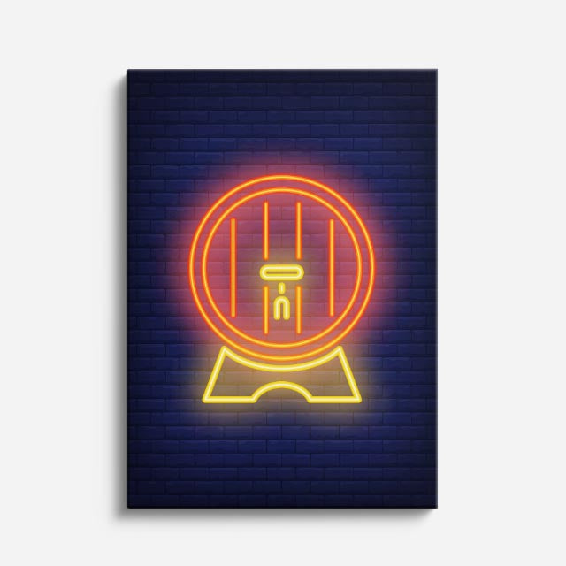 cuadro canvas bebidas neón retro estilo contemporáneo