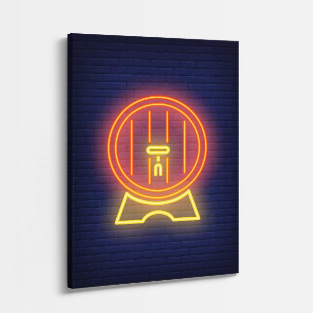cuadro canvas bebidas neón retro estilo contemporáneo