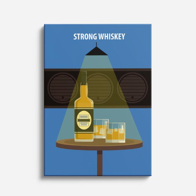 cuadro canvas bebidas whiskey strong estilo contemporáneo