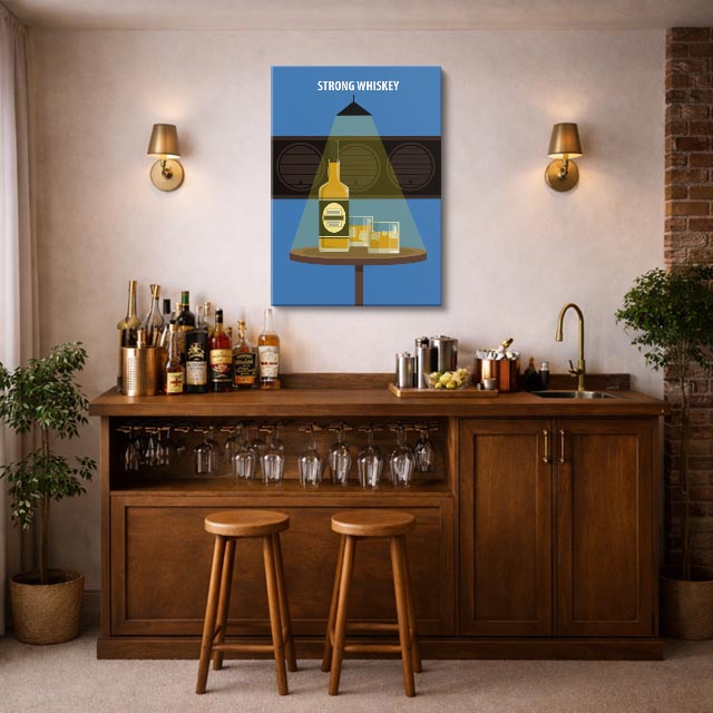 cuadro canvas bebidas whiskey strong estilo contemporáneo