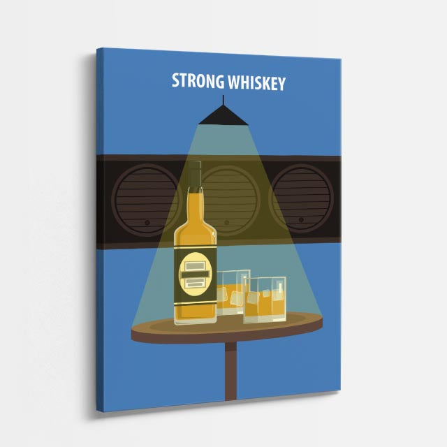 cuadro canvas bebidas whiskey strong estilo contemporáneo