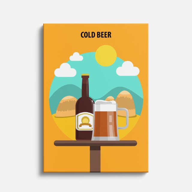 cuadro canvas bebidas beer cold estilo contemporáneo